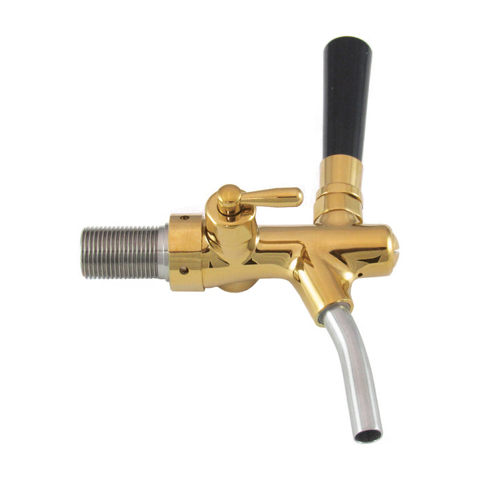 Euro Faucet Brass Gold Plated, Flow Control, Self Closing, S/S Spout, with Shank